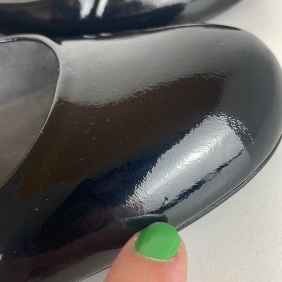 Stuart Weitzman Patent Leather Rounded Toe Jute Wrapped Heel Pumps 10 M - Picture 8 of 12